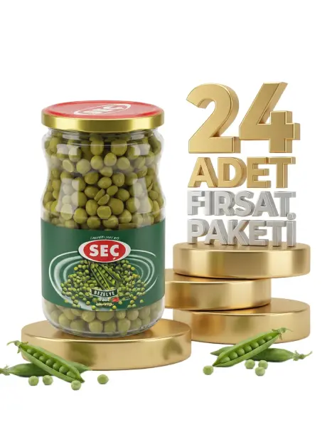 Seç Cam Kavanoz Taze Bezelye Konservesi 24x720 Gr - 1