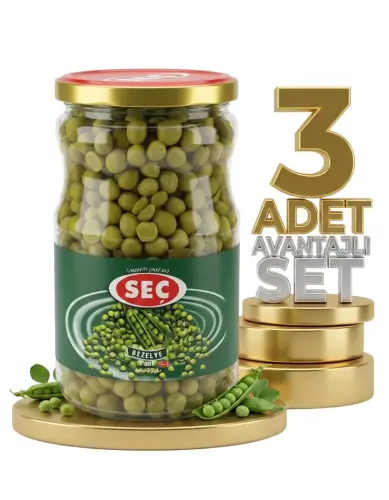 Seç Cam Kavanoz Taze Bezelye Konservesi 3x720 Gr - SEÇ