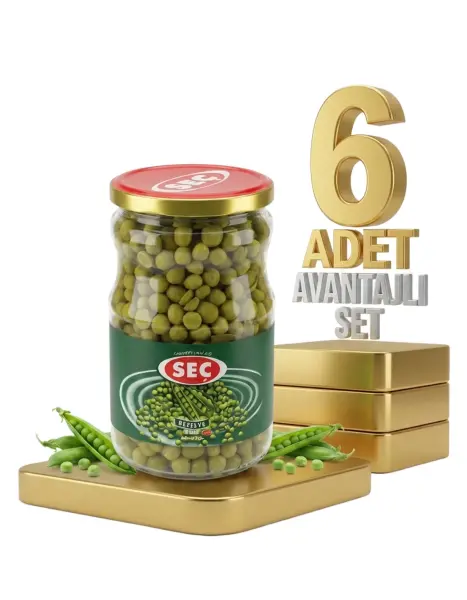 Seç Cam Kavanoz Taze Bezelye Konservesi 6x720 Gr - 1