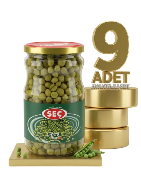Seç Cam Kavanoz Taze Bezelye Konservesi 9x720 Gr - 1