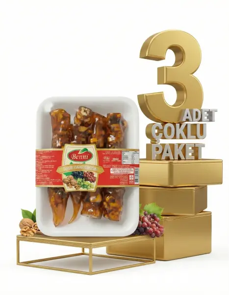 Tatşen Benni Cevizli Pekmezli Sucuk 3x300 Gr - 1