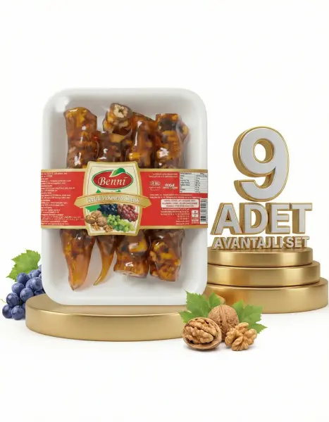 Tatşen Benni Cevizli Pekmezli Sucuk 9x300 Gr - 1