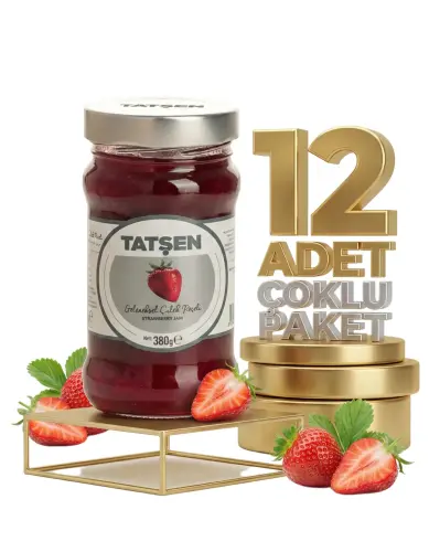 Tatşen Cam Reçel Çilek 12x380 Gr - Tatşen Gıda