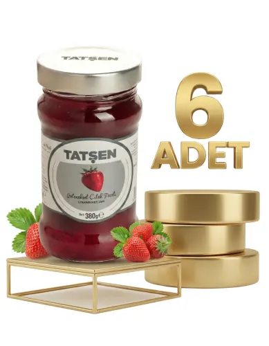 Tatşen Cam Reçel Çilek 6x380 Gr - Tatşen Gıda