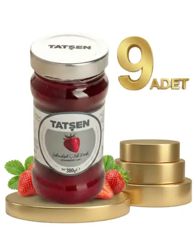 Tatşen Cam Reçel Çilek 9x380 Gr - Tatşen Gıda