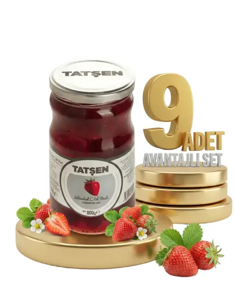 Tatşen Cam Reçel Çilek 9x800 Gr - 1