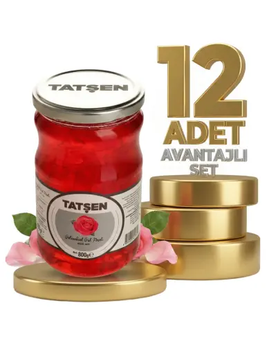 Tatşen Cam Reçel Gül 12x800 Gr - Tatşen Gıda