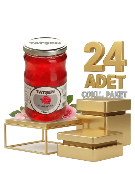 Tatşen Cam Reçel Gül 24x800 Gr - 1