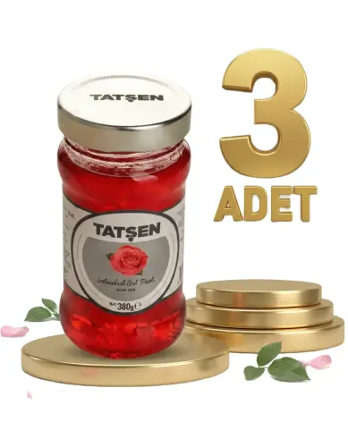 Tatşen Cam Reçel Gül 3x380 Gr - Tatşen Gıda