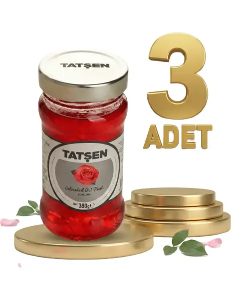 Tatşen Cam Reçel Gül 3x380 Gr - 1