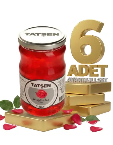 Tatşen Cam Reçel Gül 6x800 Gr - Tatşen Gıda