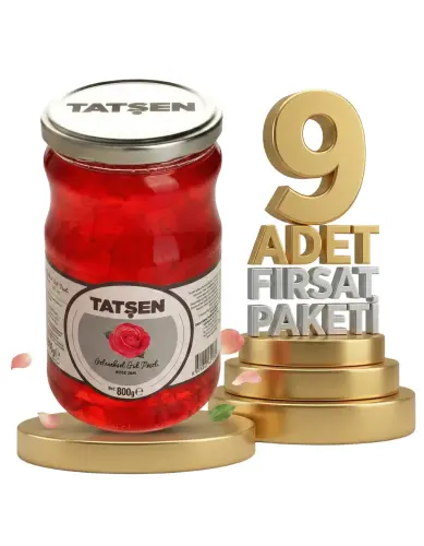 Tatşen Cam Reçel Gül 9x800 Gr - Tatşen Gıda