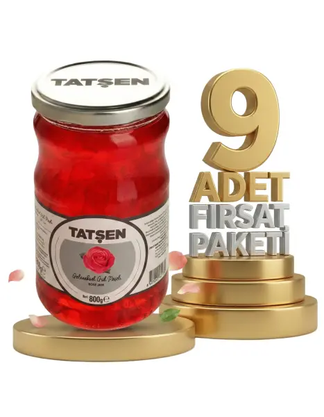 Tatşen Cam Reçel Gül 9x800 Gr - 1