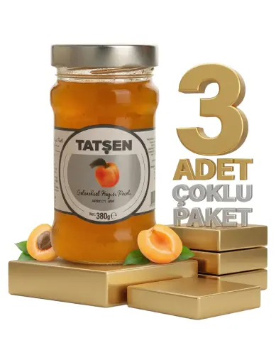 Tatşen Cam Reçel Kayısı 3x380 Gr - Tatşen Gıda