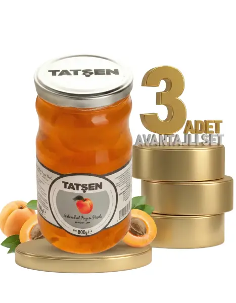 Tatşen Cam Reçel Kayısı 3x800 Gr - 1