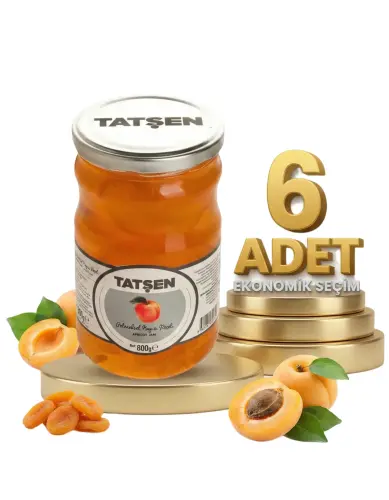 Tatşen Cam Reçel Kayısı 6x800 Gr - Tatşen Gıda