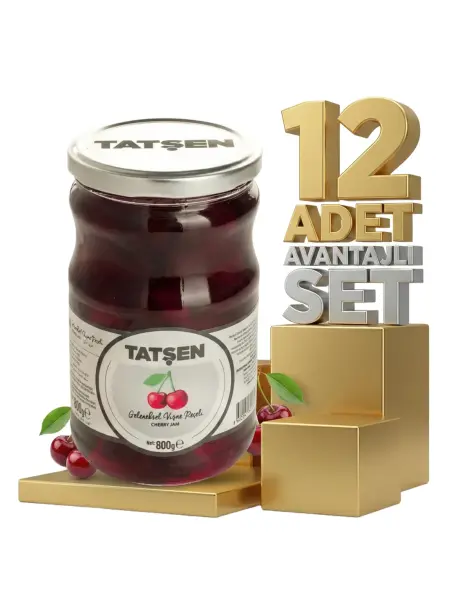Tatşen Cam Reçel Vişne 12x800 Gr - 1