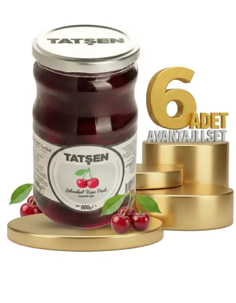 Tatşen Cam Reçel Vişne 6x800 Gr - 1