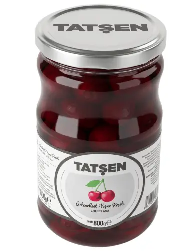 Tatşen Cam Reçel Vişne 800 Gr - Tatşen Gıda