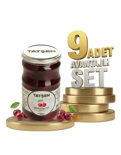 Tatşen Cam Reçel Vişne 9x800 Gr - 1