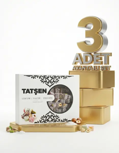Tatşen Fındıklı Kuş Lokumu Kakaolu 3x500 Gr - 1