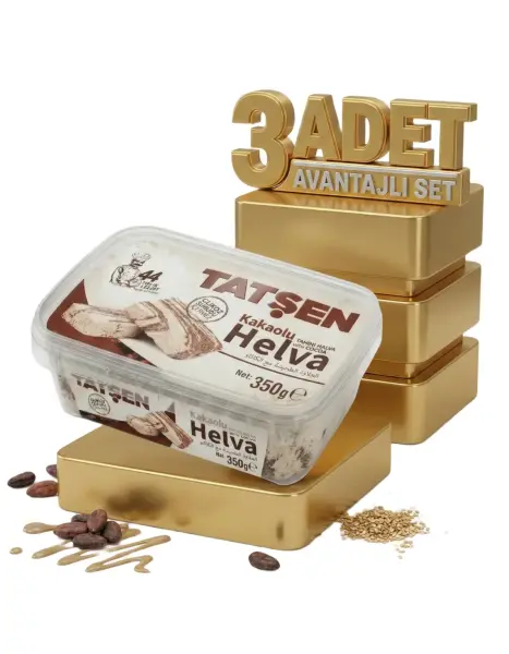 Tatşen Helva Kakaolu 3x350 Gr - 1
