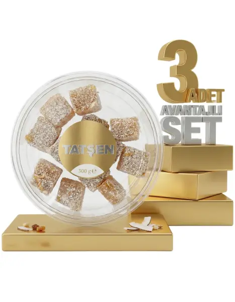 Tatşen Lokum Fındıklı 3x300 Gr - 1