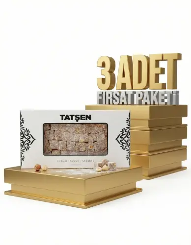 Tatşen Lokum Fındıklı 3x750 Gr - Tatşen Gıda