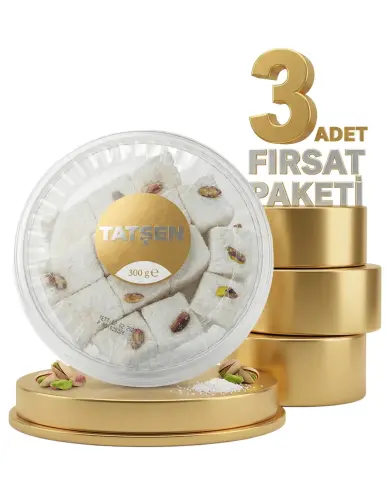 Tatşen Lokum Fıstıklı Sultan 3x300 Gr - Tatşen Gıda