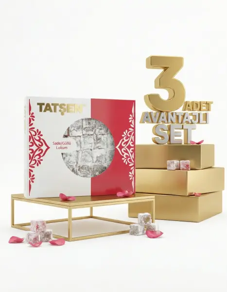 Tatşen Lokum Gül 3x500 Gr - 1