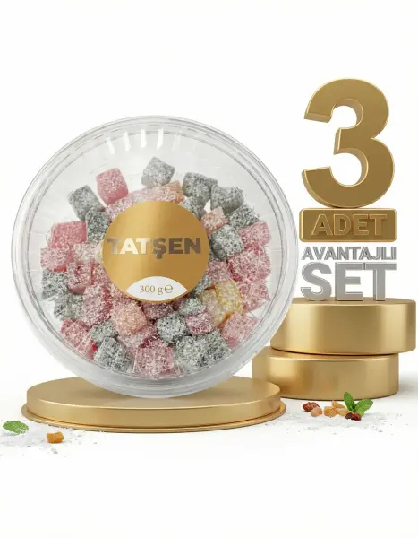 Tatşen Meyveli Hindistan Cevizli Kuş Lokumu 3x300 Gr - 1
