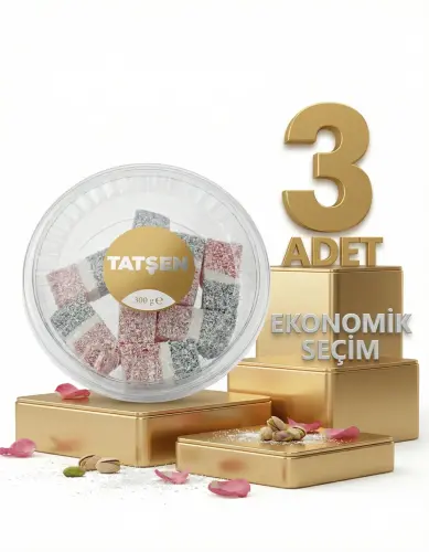 Tatşen Meyveli Lokum 3x300 Gr - Tatşen Gıda