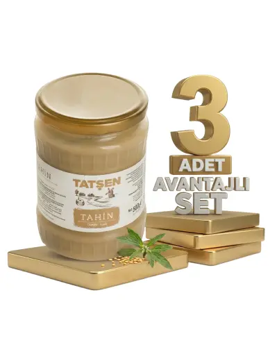 Tatşen Tahin 3x500 Gr (cam) - Tatşen Gıda