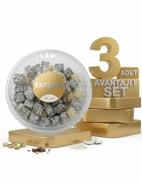 Tatşen Yer Fıstıklı Kuş Lokumu 3x300 Gr - 1