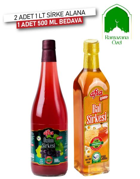 Üzüm Sirkesi Şişe 2x1 Lt Alana Bal Sirkesi 500 Ml Hediye - 1