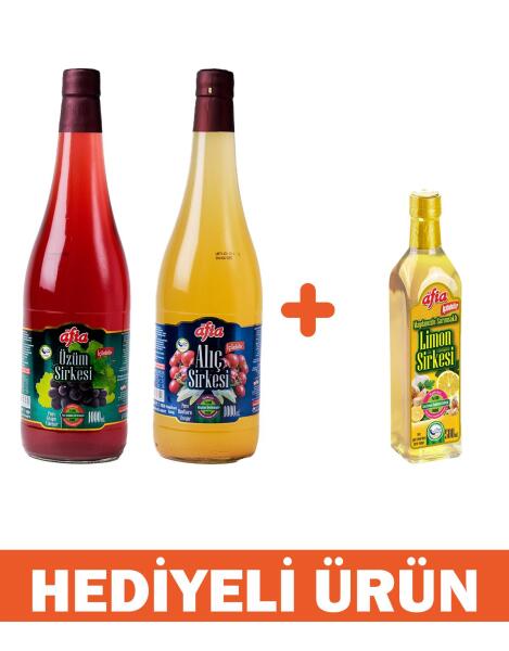 Afia Üzüm ve Alıç Sirke 1 Lt Alana Limon Sirke 500 Ml Hediye - 1