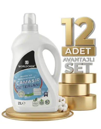 Worldchem Çamaşır Detarjanı Sıvı Beyazlar 12x2 Lt - Worldchem
