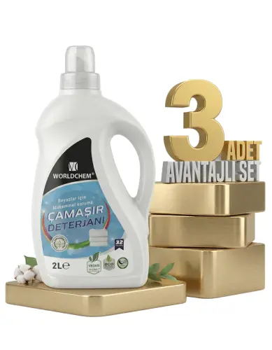 Worldchem Çamaşır Detarjanı Sıvı Beyazlar 3x2 Lt - Worldchem
