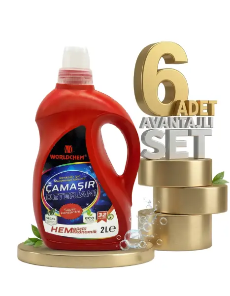 Worldchem Çamaşır Detarjanı Sıvı Renkliler 6x2 Lt - 1