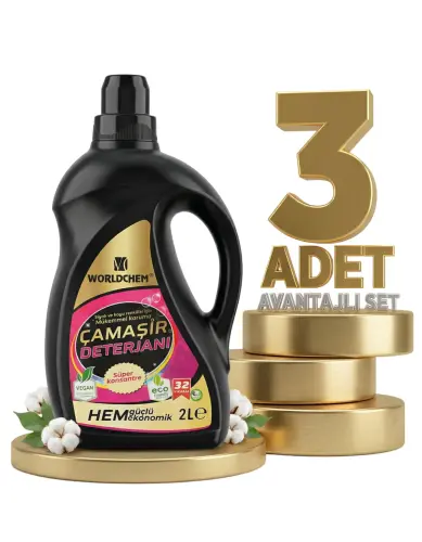 Worldchem Çamaşır Detarjanı Sıvı Siyahlar 3x2 Lt - Worldchem