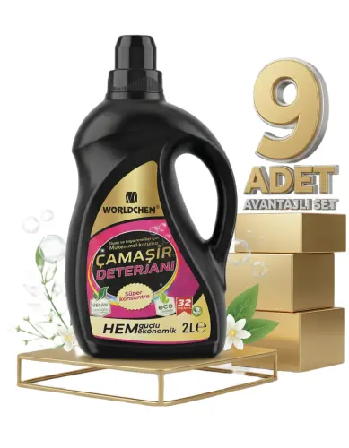 Worldchem Çamaşır Detarjanı Sıvı Siyahlar 9x2 Lt - Worldchem