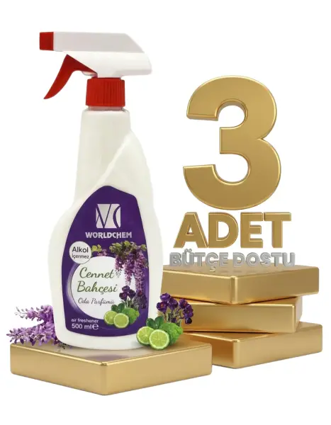 Worldchem Oda Parfümü Cennet Bahçesi 3x500 Ml - 1