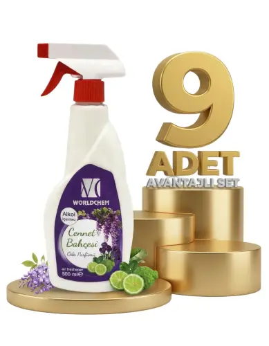 Worldchem Oda Parfümü Cennet Bahçesi 9x500 Ml - Worldchem