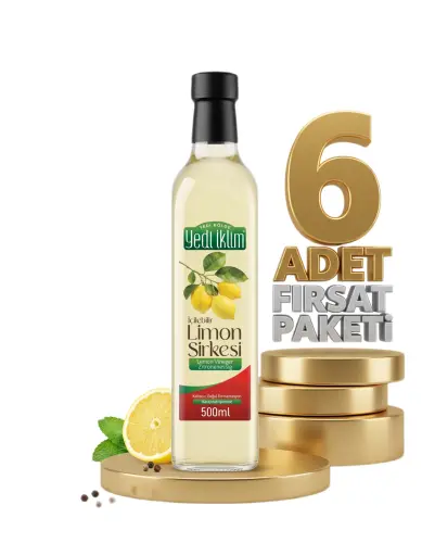 Yedi İklim Limon Sirkesi Cam Şişe 6x500 Ml - Yedi İklim