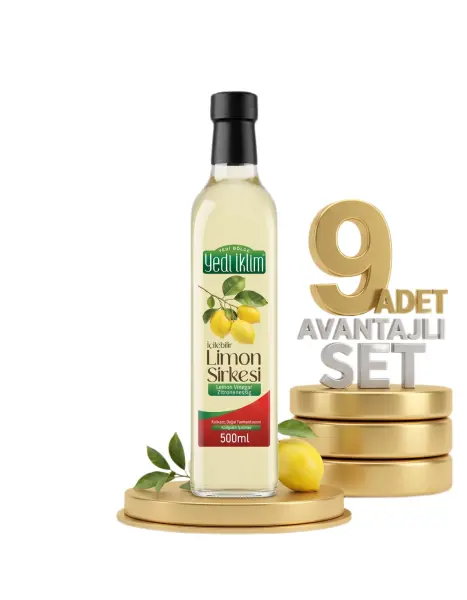 Yedi İklim Limon Sirkesi Cam Şişe 9x500 Ml - 1