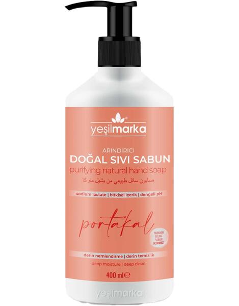 Yeşil Marka Doğal Arındırıcı Sıvı Sabun Portakallı 400 Ml - 1