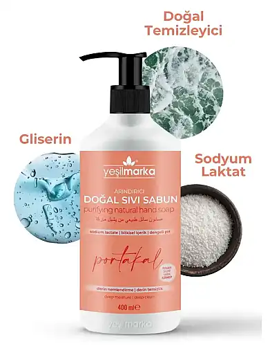 Yeşil Marka Doğal Arındırıcı Sıvı Sabun Portakallı 400 Ml - 2