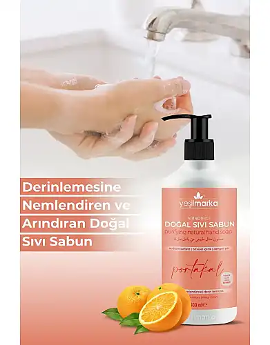 Yeşil Marka Doğal Arındırıcı Sıvı Sabun Portakallı 400 Ml - 3