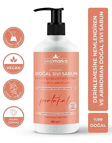 Yeşil Marka Doğal Arındırıcı Sıvı Sabun Portakallı 400 Ml - 6