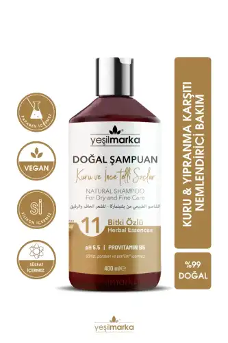 Yeşilmarka 11 Bitki Özlü Kuru ve İnce Telli Saçlar İçin Doğal Şampuan 400 Ml - 2